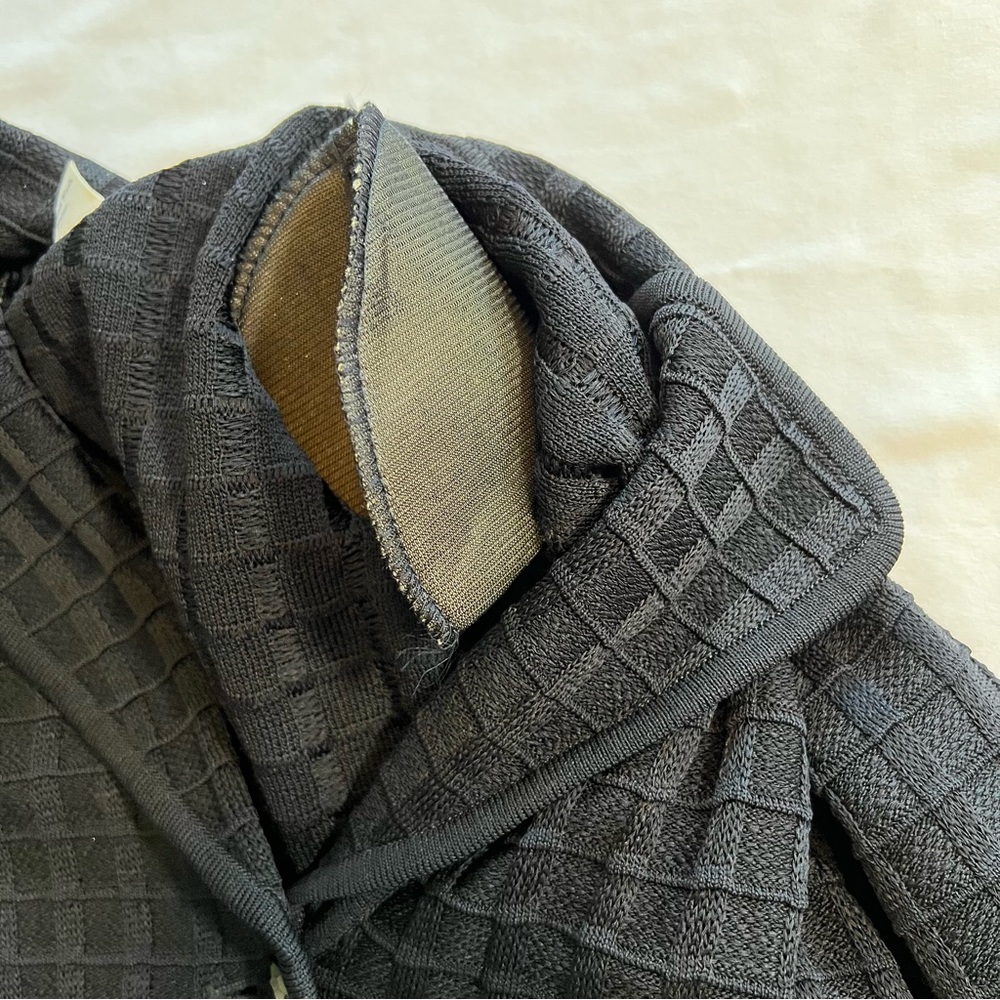 Vintage Exclusively Misook Black Ribbed Cardigan Blazer Jacket Sweater Size XS - Picture 9 of 11